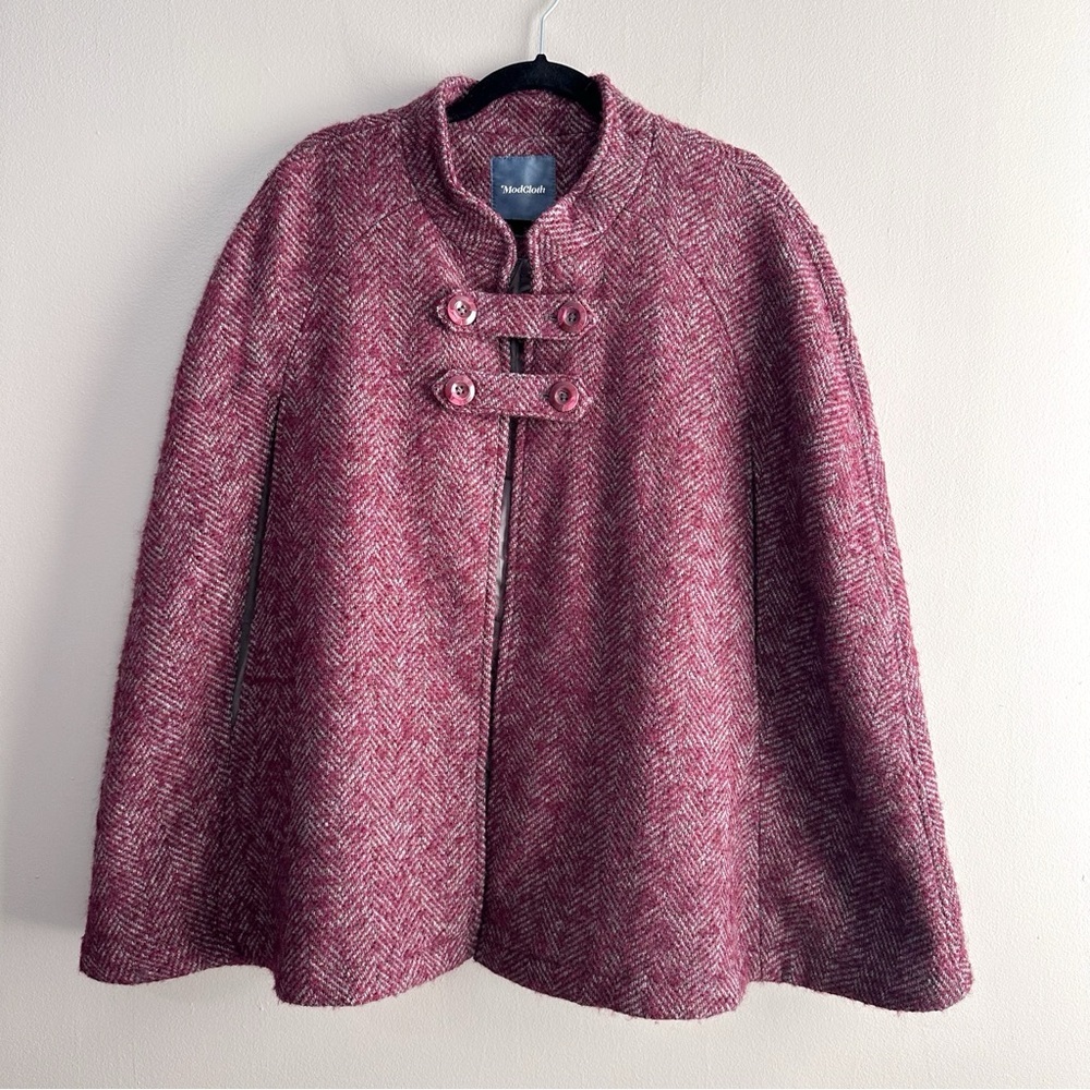 Modcloth Pink Herringbone Cape